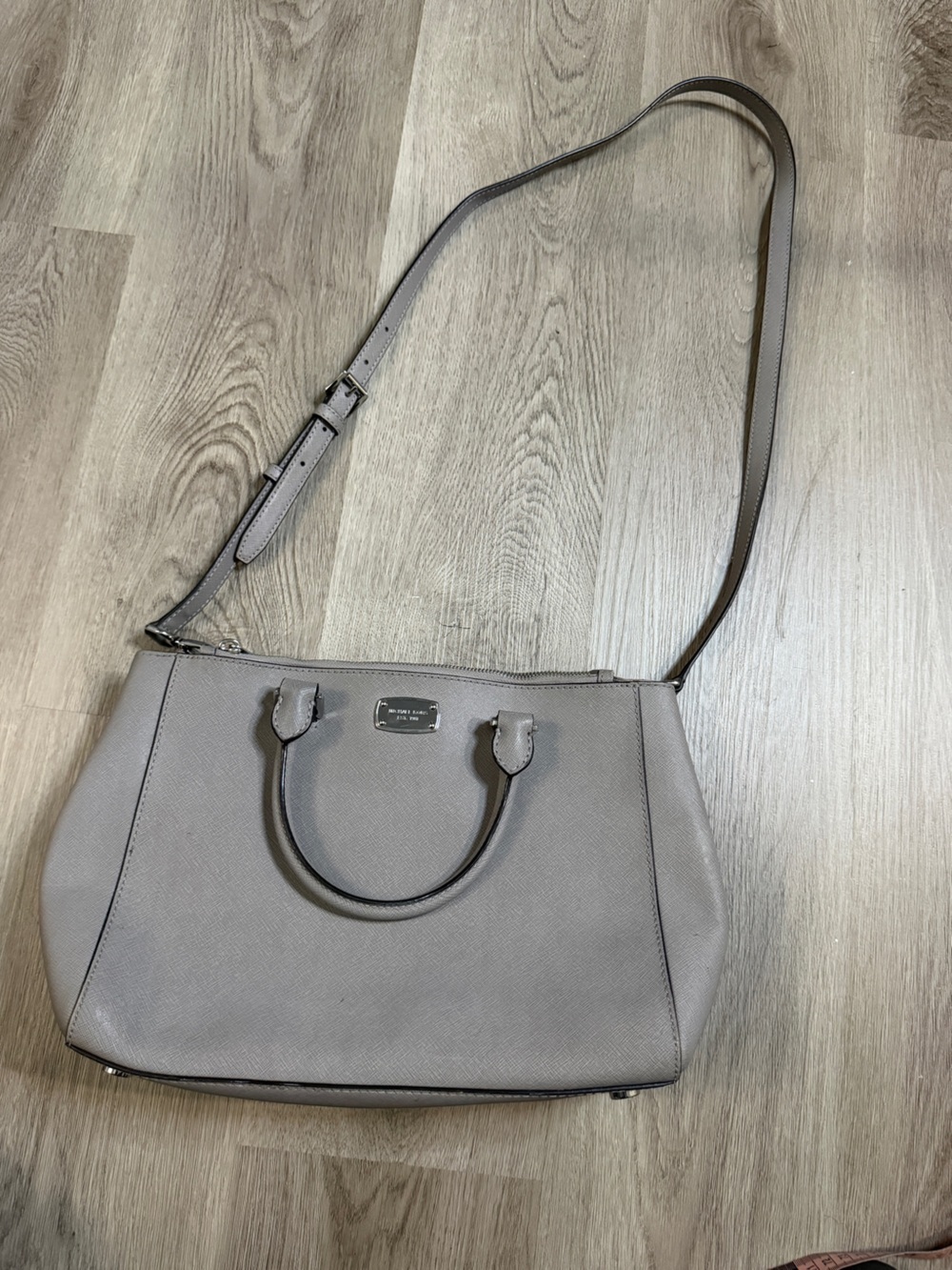 Michael Kors Taupe Saffiano Leather Tote with Crossbody Strap